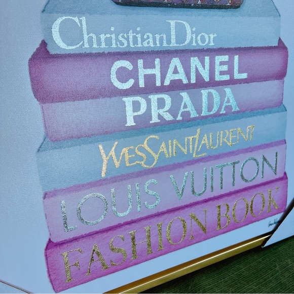 Print Art designer instinct style hand embellished 17.5” x 21.5” book bag LV - Picture 2 of 6